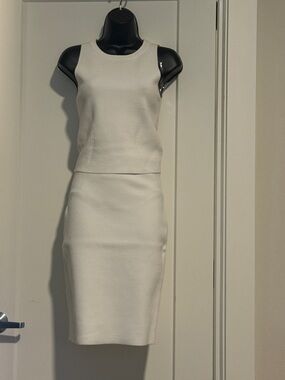 Express White Sleeveless Midi Sheath Dress